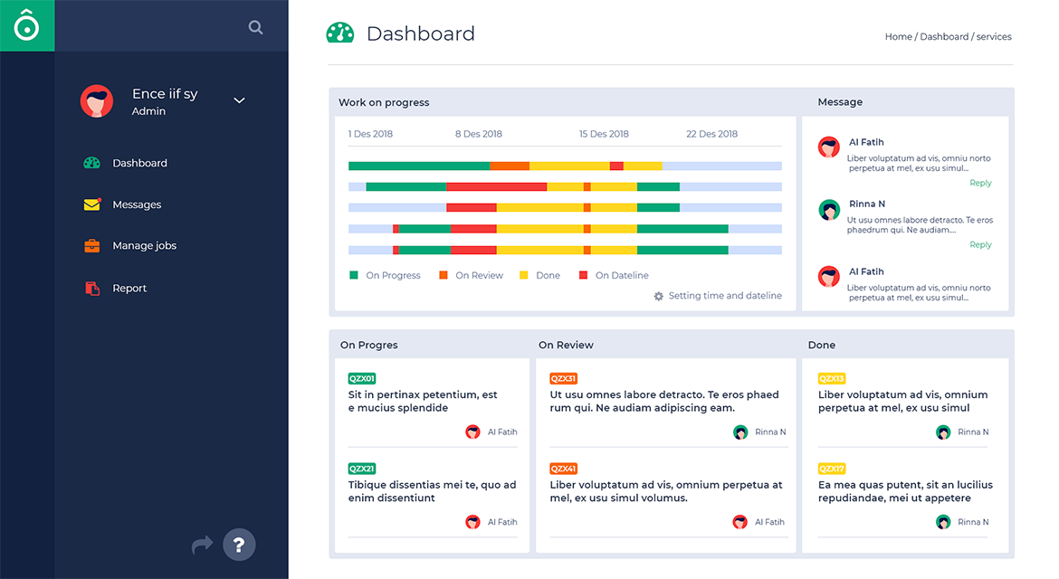 App dashboard